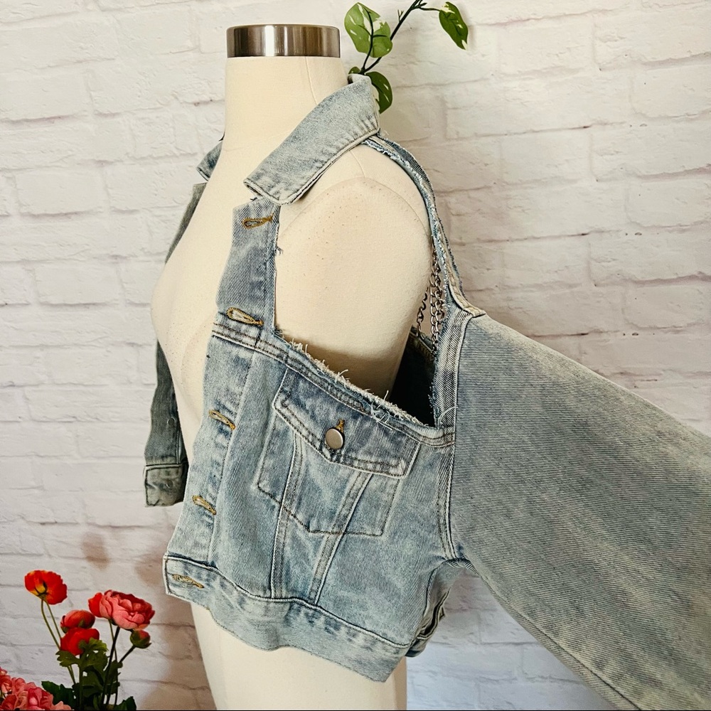 Chain Back Denim Jacket - image 7